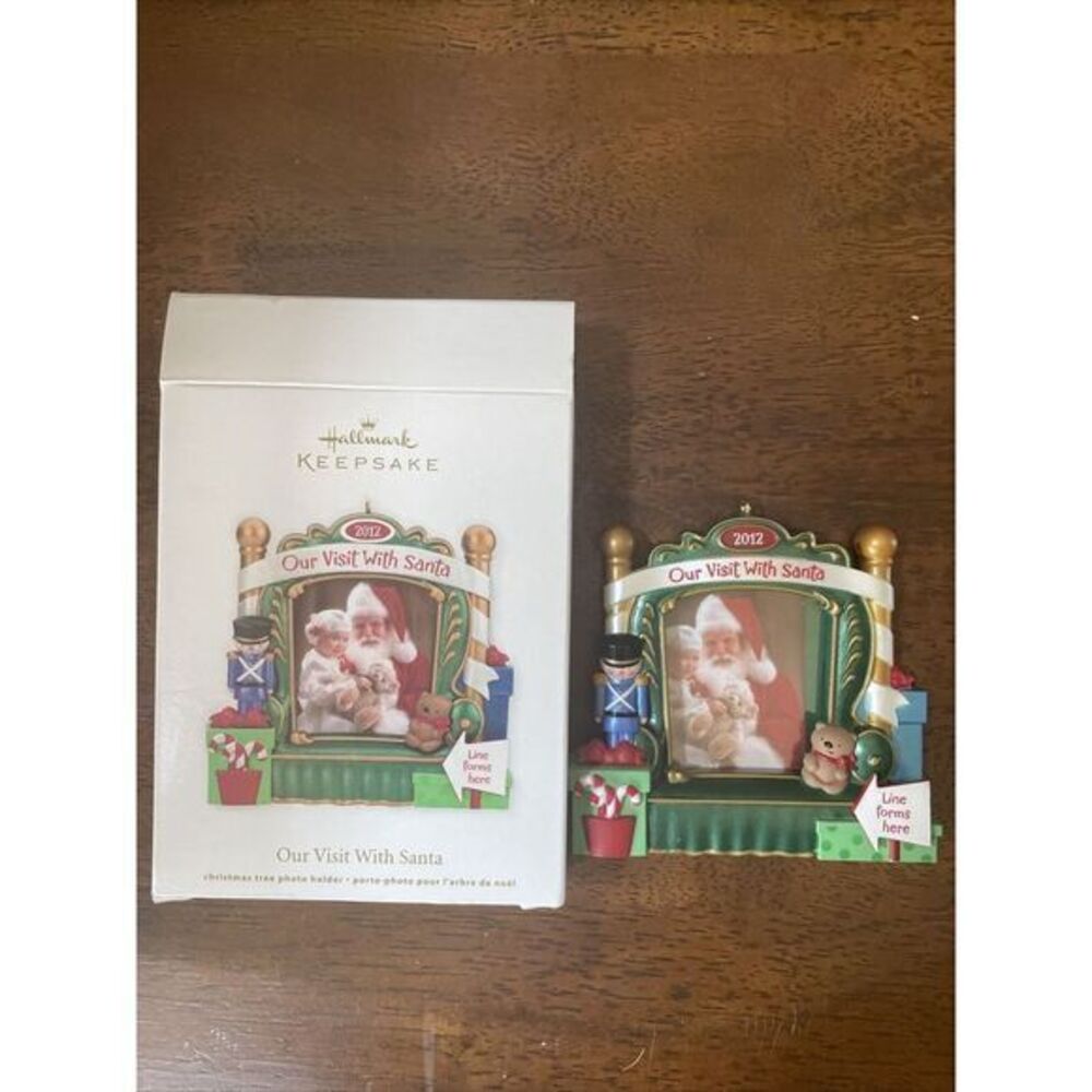 HALLMARK‎ KEEPSAKE CHRISTMAS ORNAMENT Our Visit To Santa Tree Photo Holder